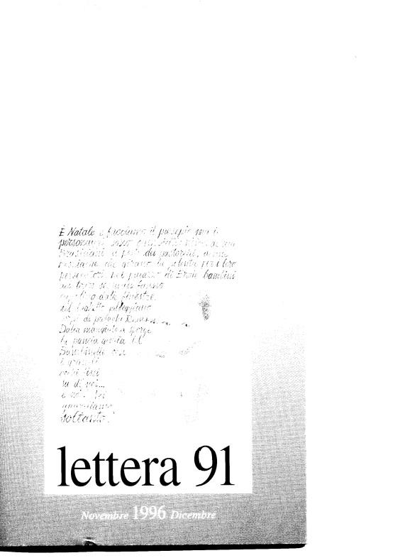 LETTERA 91 NOVEMBRE-DICEMBRE 1996