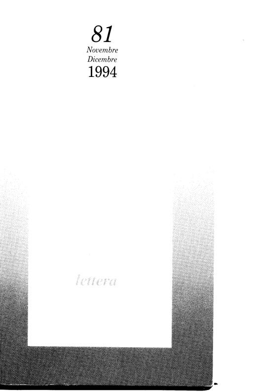 LETTERA 81 NOVEMBRE-DICEMBRE 1994