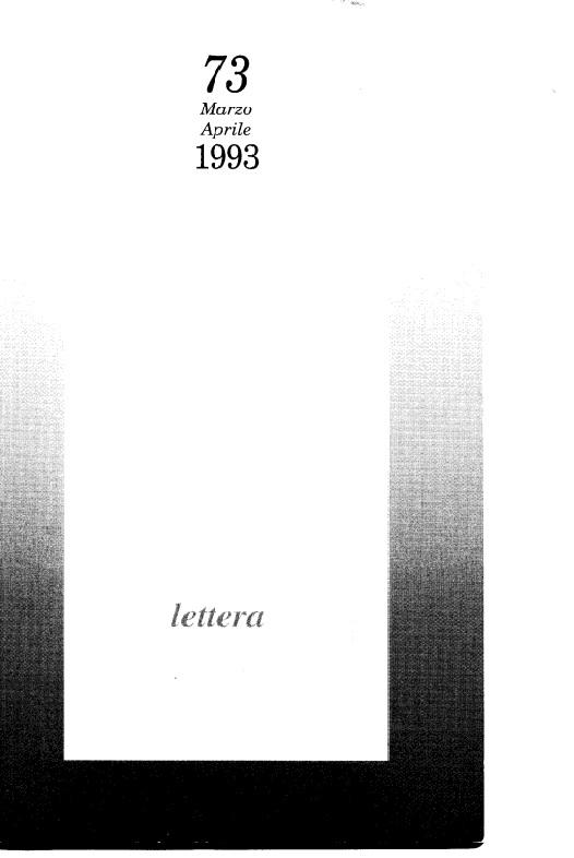 LETTERA 73 MARZO-APRILE 1993