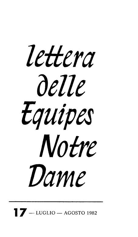 LETTERA 17 LUGLIO-AGOSTO 1982