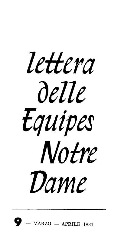 LETTERA 9 MARZO-APRILE 1981