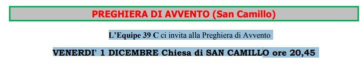 INTERSETTORE GENOVA -  Preghiera di Avvento 2017