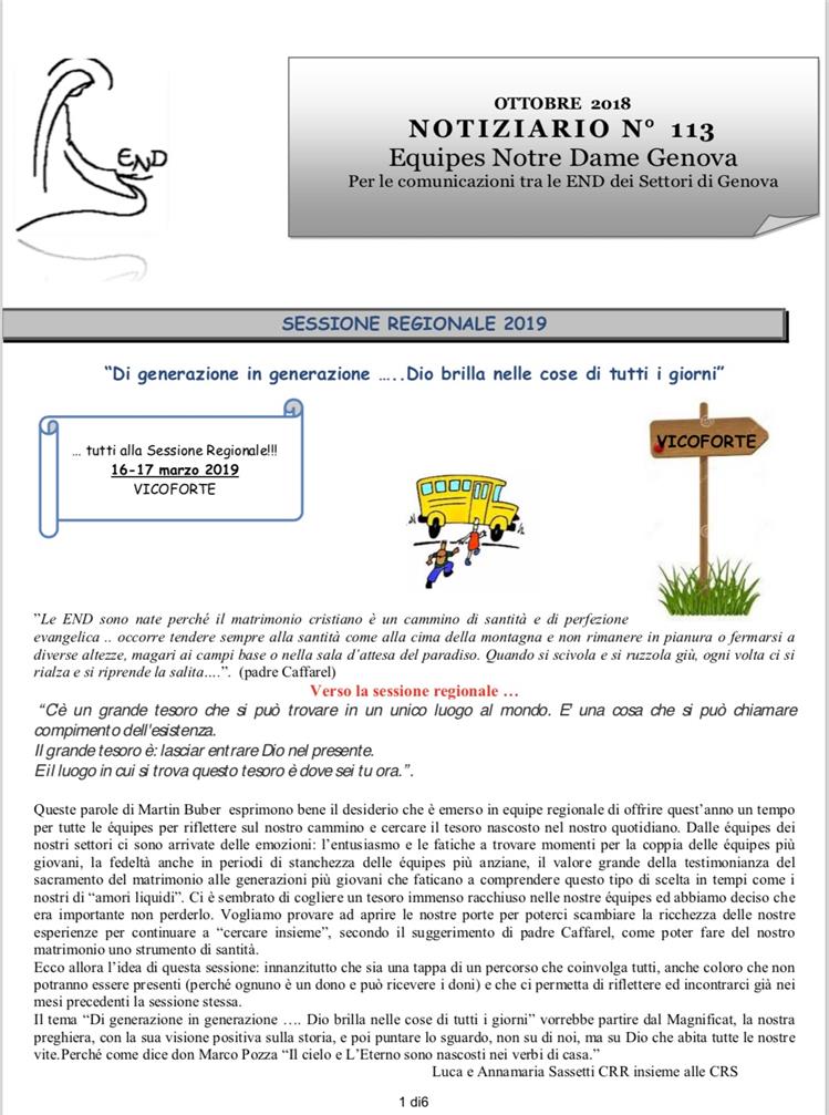 NOTIZIARIO DEI SETTORI DI GENOVA