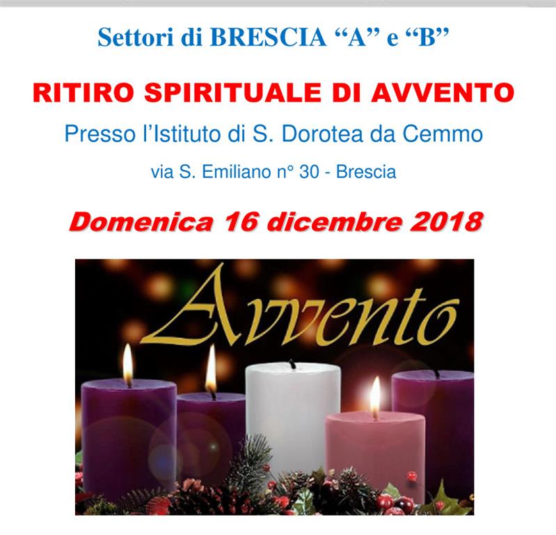 Settori di BRESCIA “A” e “B” RITIRO SPIRITUALE DI AVVENTO