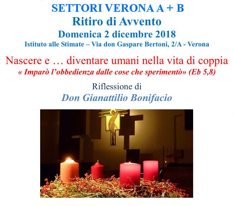 RITIRO DI AVVENTO SETTORE VR A+B DOMENICA 2 DICEMBRE 2018 (nuovi ALLEGATI)