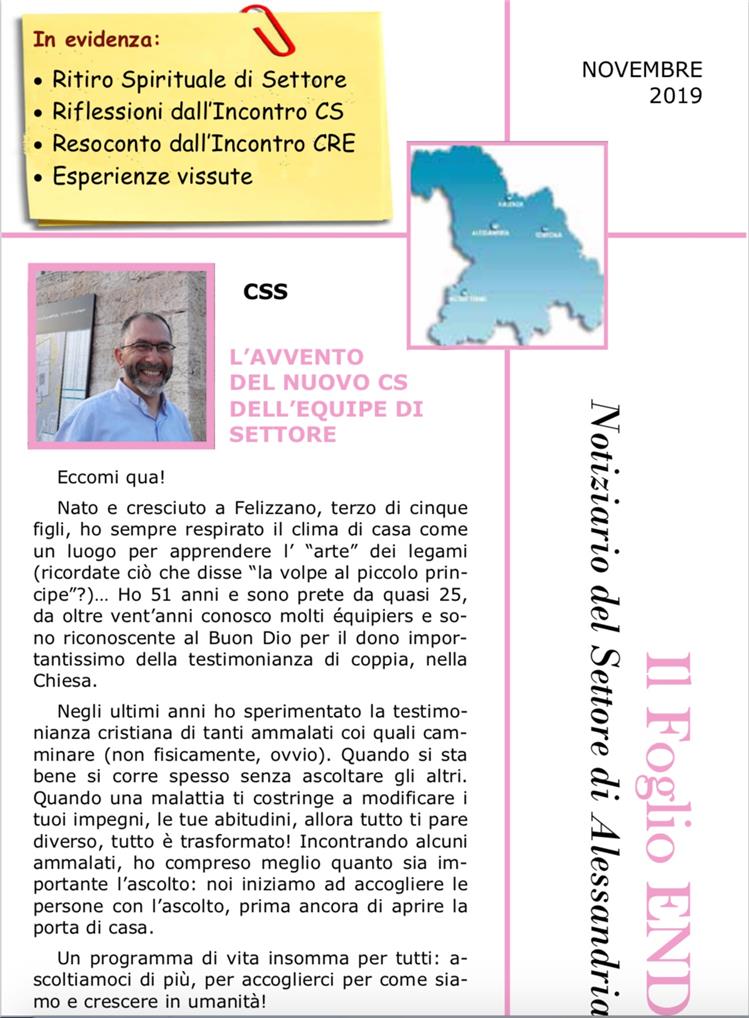 Il FOGLIO del Settore di Alessandria-nov.2019