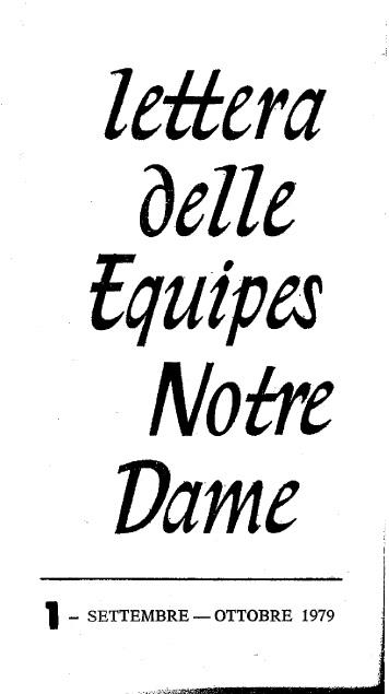 LETTERA 1 - SETTEMBRE - OTTOBRE 1979
