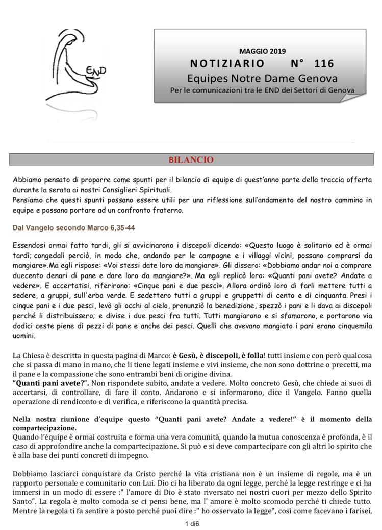 NOTIZIARIO DEI SETTORI DI GENOVA