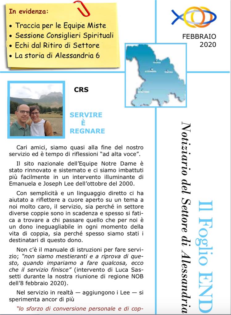 IL FOGLIO DEL SETTORE DI ALESSANDRIA