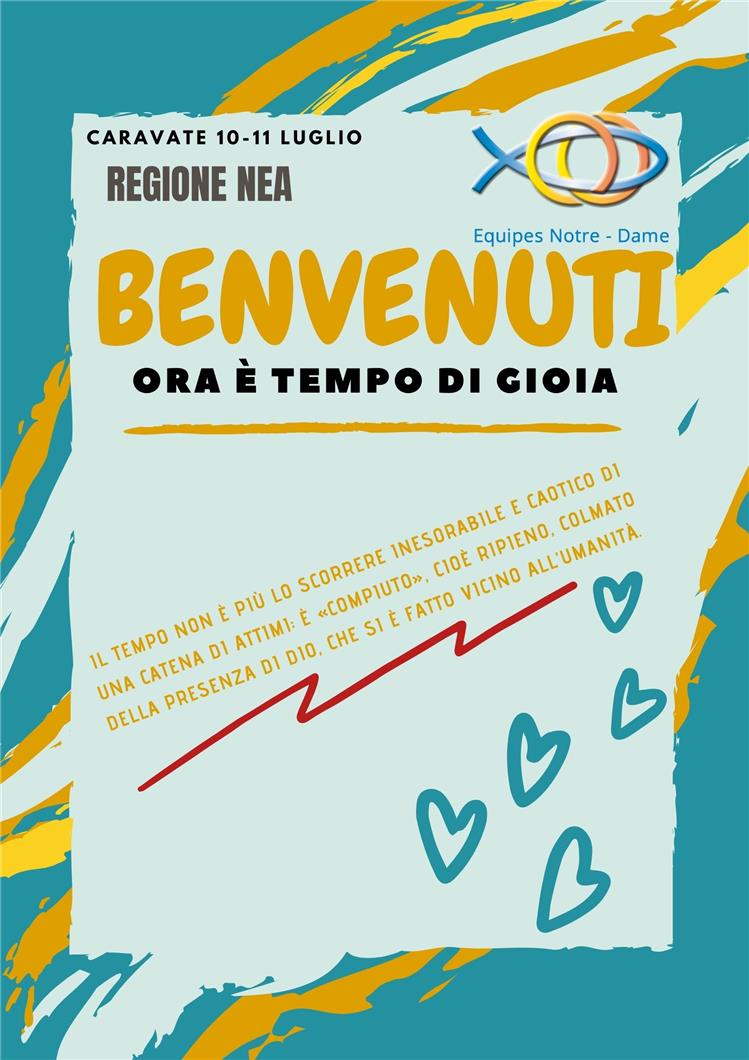 "Ora è tempo di GIOIA": Equipe di Regione si riunisce in presenza 10-11 luglio 2021