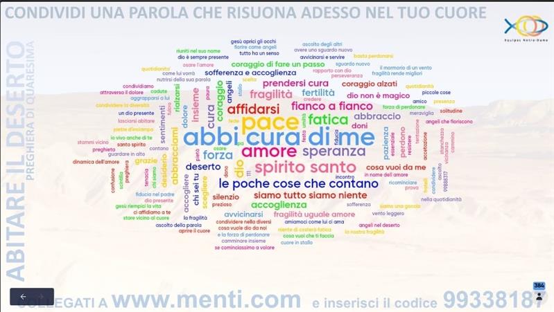 La nuvola” della preghiera di Quaresima – Abitare il deserto.