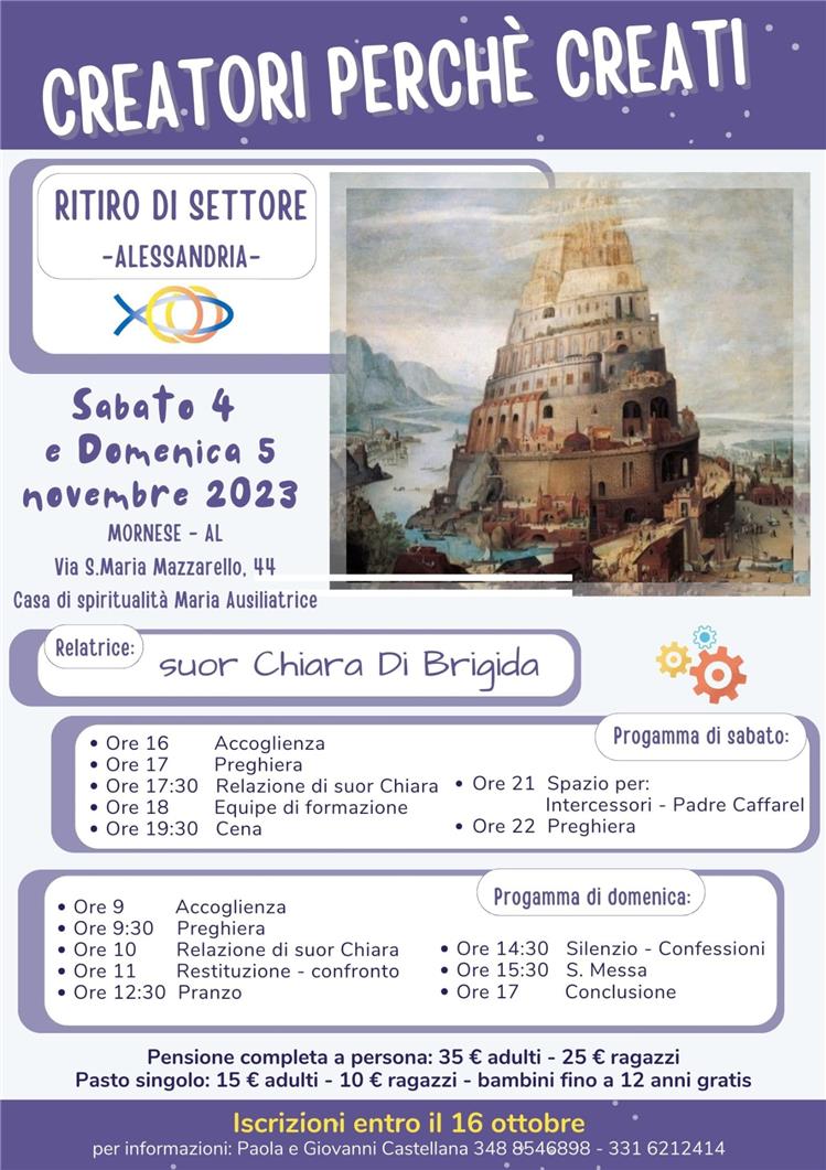 SETTORE DI ALESSANDRIA - Ritiro spirituale 2023