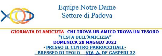 END Settore Padova - GIORNATA DI AMICIZIA - 28 Maggio 2023