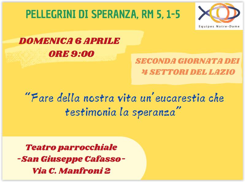 PELLEGRINI DI SPERANZA, RM 5, 1-5